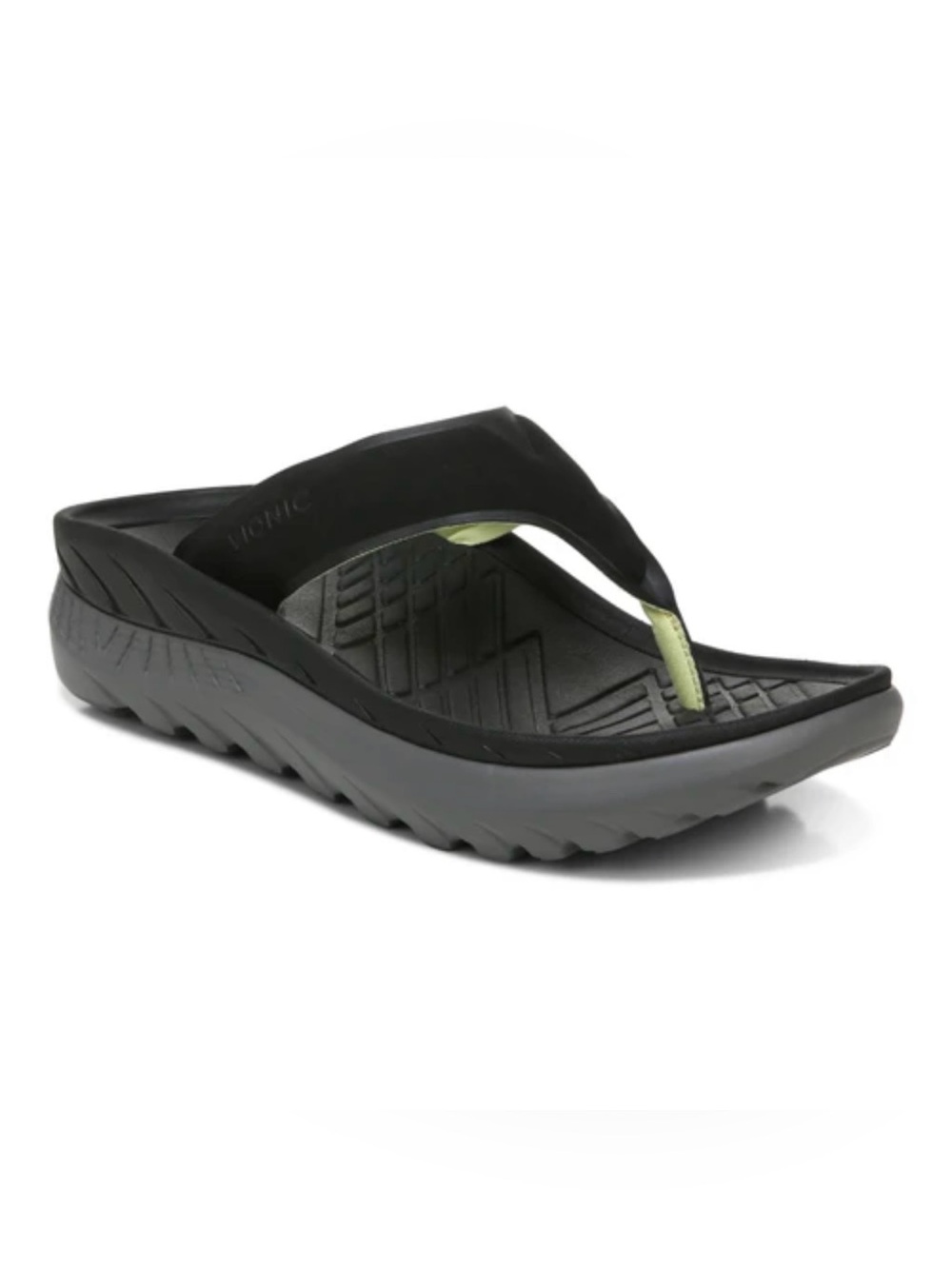 Black‎ and Lime Green Flip Flop Sandals